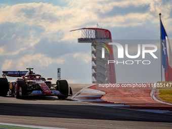 Carlos Sainz Jr. of Spain drives the (55) Scuderia Ferrari SF-24 Ferrari during the qualifying at the Formula 1 Pirelli United States Grand...