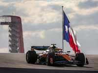 Lando Norris of the UK drives the McLaren F1 Team MCL38 Mercedes during the qualifying for the Formula 1 Pirelli United States Grand Prix 20...