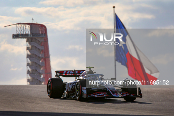 Nico Hulkenberg of Germany drives the (27) MoneyGram Haas F1 Team VF-24 Ferrari during the qualifying for the Formula 1 Pirelli United State...