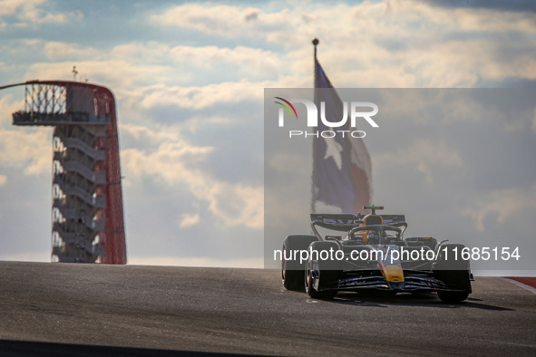 Sergio Perez of Mexico drives the (11) Oracle Red Bull Racing RB20 Honda RBPT during the qualifying for the Formula 1 Pirelli United States...