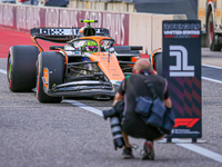 Lando Norris of the UK drives the McLaren F1 Team MCL38 Mercedes during the qualifying for the Formula 1 Pirelli United States Grand Prix 20...