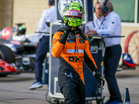 Lando Norris of the UK drives the McLaren F1 Team MCL38 Mercedes during the qualifying for the Formula 1 Pirelli United States Grand Prix 20...