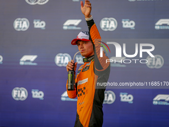 Lando Norris of the UK drives the McLaren F1 Team MCL38 Mercedes during the qualifying for the Formula 1 Pirelli United States Grand Prix 20...