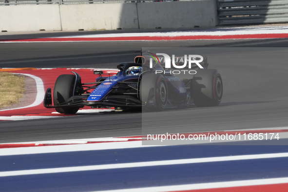 Alexander Albon of Thailand drives the (23) Williams Racing FW46 Mercedes during the qualifying for the Formula 1 Pirelli United States Gran...