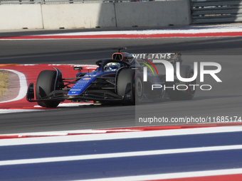 Alexander Albon of Thailand drives the (23) Williams Racing FW46 Mercedes during the qualifying for the Formula 1 Pirelli United States Gran...