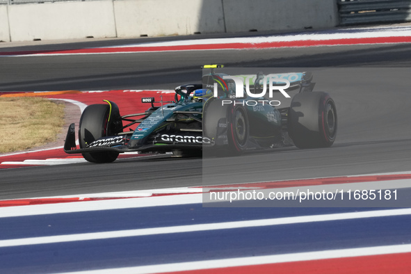 Fernando Alonso of Spain drives the (14) Aston Martin Aramco Cognizant F1 Team AMR24 Mercedes during the qualifying for the Formula 1 Pirell...