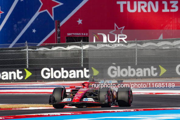 Charles Leclerc of Monaco drives the (16) Scuderia Ferrari SF-24 Ferrari during the qualifying for the Formula 1 Pirelli United States Grand...