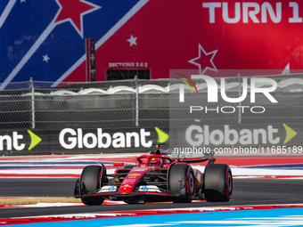 Charles Leclerc of Monaco drives the (16) Scuderia Ferrari SF-24 Ferrari during the qualifying for the Formula 1 Pirelli United States Grand...