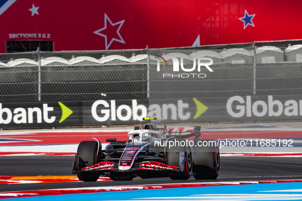 Nico Hulkenberg of Germany drives the (27) MoneyGram Haas F1 Team VF-24 Ferrari during the qualifying for the Formula 1 Pirelli United State...