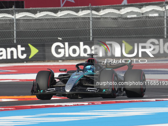 George Russell of the UK drives the (63) Mercedes-AMG Petronas F1 Team F1 W15 E Performance Mercedes during the qualifying for the Formula 1...