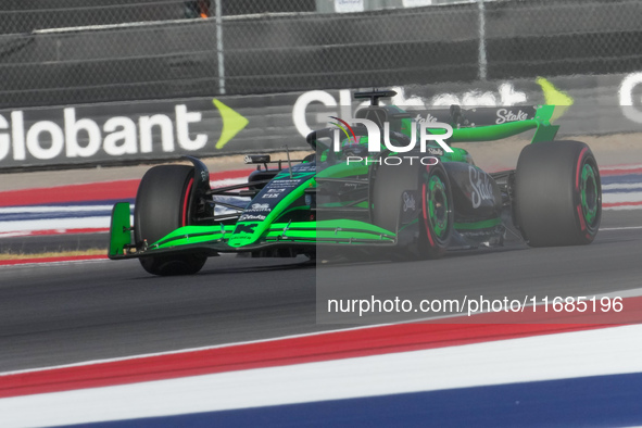 Valtteri Bottas of Finland drives the (77) Stake F1 Team Kick Sauber C44 Ferrari during the qualifying for the Formula 1 Pirelli United Stat...