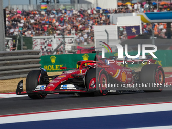 Charles Leclerc of Monaco drives the (16) Scuderia Ferrari SF-24 Ferrari during the qualifying for the Formula 1 Pirelli United States Grand...