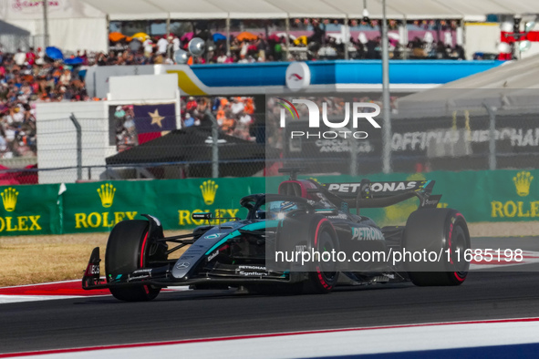 George Russell of the UK drives the (63) Mercedes-AMG Petronas F1 Team F1 W15 E Performance Mercedes during the qualifying for the Formula 1...