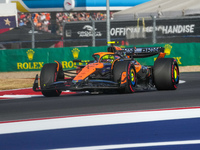 Lando Norris of the UK drives the McLaren F1 Team MCL38 Mercedes during the qualifying for the Formula 1 Pirelli United States Grand Prix 20...