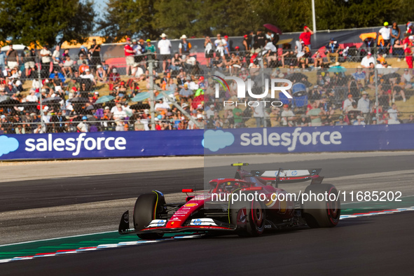 Carlos Sainz Jr. of Spain drives the (55) Scuderia Ferrari SF-24 Ferrari during the qualifying at the Formula 1 Pirelli United States Grand...