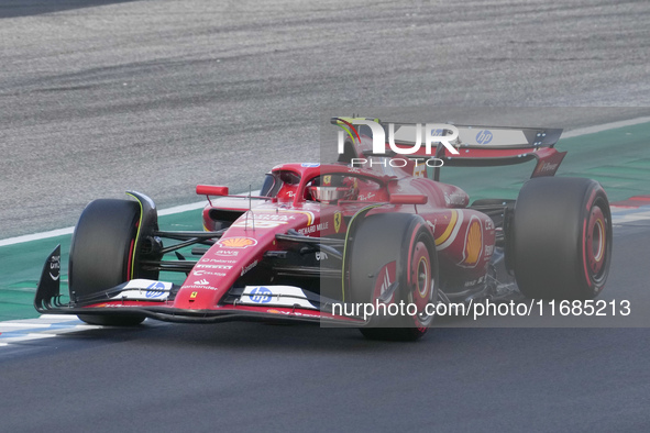 Carlos Sainz Jr. of Spain drives the (55) Scuderia Ferrari SF-24 Ferrari during the qualifying at the Formula 1 Pirelli United States Grand...