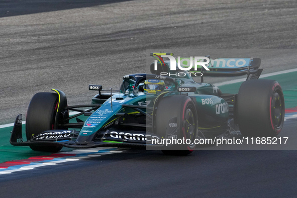 Fernando Alonso of Spain drives the (14) Aston Martin Aramco Cognizant F1 Team AMR24 Mercedes during the qualifying for the Formula 1 Pirell...