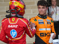 Lando Norris of the UK drives the McLaren F1 Team MCL38 Mercedes during the qualifying for the Formula 1 Pirelli United States Grand Prix 20...