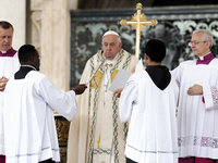 Pope Francis presides over the Holy Mass and canonization of 14 saints and martyrs from Damascus at Saint Peter's Square in the Vatican on O...