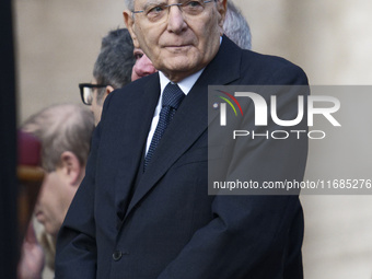 Italy's President Sergio Mattarella attends the Holy Mass and canonization of 14 saints and martyrs from Damascus at Saint Peter's Square in...