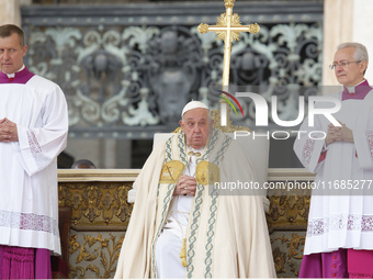 Pope Francis presides over the Holy Mass and canonization of 14 saints and martyrs from Damascus at Saint Peter's Square in the Vatican on O...