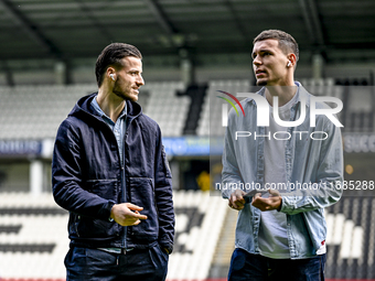 AFC Ajax Amsterdam goalkeepers Diant Ramaj and Jay Gorter participate in the match between Heracles Almelo and Ajax at the Asito Stadium for...