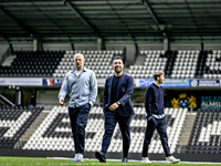 AFC Ajax Amsterdam goalkeeper Remko Pasveer and AFC Ajax Amsterdam trainer Francesco Fariolo participate in the match between Heracles Almel...