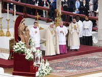 Pope Francis presides over the Holy Mass and canonization of 14 saints and martyrs from Damascus at Saint Peter's Square in the Vatican on O...