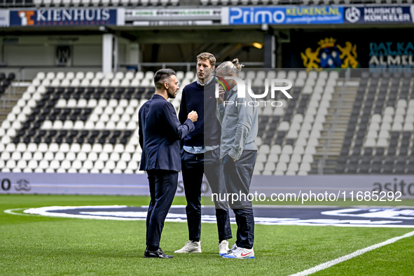 AFC Ajax Amsterdam trainer Francesco Fariolo, AFC Ajax Amsterdam forward Wout Weghorst, and AFC Ajax Amsterdam goalkeeper Remko Pasveer are...