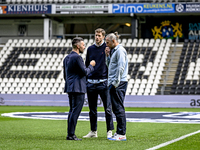 AFC Ajax Amsterdam trainer Francesco Fariolo, AFC Ajax Amsterdam forward Wout Weghorst, and AFC Ajax Amsterdam goalkeeper Remko Pasveer are...