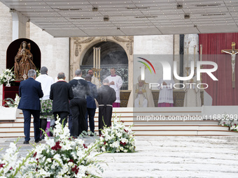 Pope Francis presides over the Holy Mass and canonization of 14 saints and martyrs from Damascus at Saint Peter's Square in the Vatican on O...