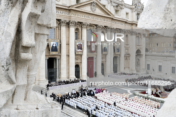 Pope Francis presides over the Holy Mass and canonization of 14 saints and martyrs from Damascus at Saint Peter's Square in the Vatican on O...