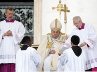 Pope Francis presides over the Holy Mass and canonization of 14 saints and martyrs from Damascus at Saint Peter's Square in the Vatican on O...