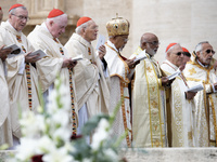 Bishops and Cardinals attend the Holy Mass and canonization of 14 saints and martyrs from Damascus, at Saint Peter's Square in the Vatican,...