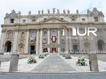 A general view of Saint Peter's Basilica before Pope Francis holds a Holy Mass and canonizes 14 saints and martyrs from Damascus at Saint Pe...