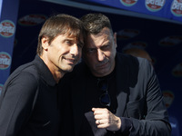 Antonio Conte coaches Napoli and Roberto D'Aversa during the Serie A soccer match between Empoli FC and SSC Napoli at Stadio Carlo Castellan...