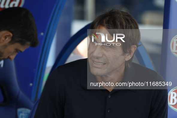 Antonio Conte coaches Napoli during the Serie A soccer match between Empoli FC and SSC Napoli at Stadio Carlo Castellani in Empoli, Italy, o...