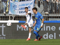 Matteo Politano of Napoli and Sebastiano Esposito of Empoli participate in the Serie A soccer match between Empoli FC and SSC Napoli at Stad...