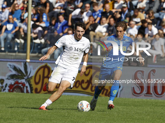 Napoli's Khvicha Kvaratskhelia plays during the Serie A soccer match between Empoli FC and SSC Napoli at Stadio Carlo Castellani in Empoli,...