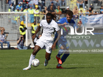 Frank Zambo Anguissa of Napoli plays during the Serie A soccer match between Empoli FC and SSC Napoli at Stadio Carlo Castellani in Empoli,...