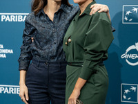 Barbara Ronchi and Serena Rossi attend the ''Il Treno Dei Bambini'' photocall during the 19th Rome Film Festival at Auditorium Parco Della M...