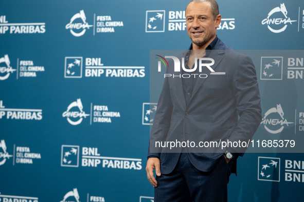 Stefano Accorsi attends the ''Il Treno Dei Bambini'' photocall during the 19th Rome Film Festival at Auditorium Parco Della Musica in Rome,...