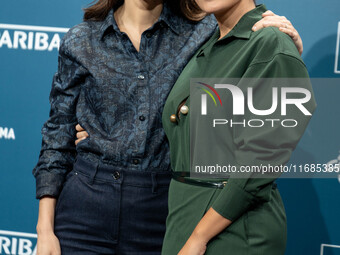 Barbara Ronchi and Serena Rossi attend the ''Il Treno Dei Bambini'' photocall during the 19th Rome Film Festival at Auditorium Parco Della M...