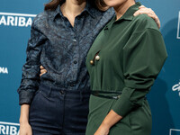 Barbara Ronchi and Serena Rossi attend the ''Il Treno Dei Bambini'' photocall during the 19th Rome Film Festival at Auditorium Parco Della M...