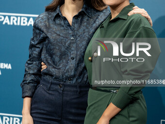 Barbara Ronchi and Serena Rossi attend the ''Il Treno Dei Bambini'' photocall during the 19th Rome Film Festival at Auditorium Parco Della M...