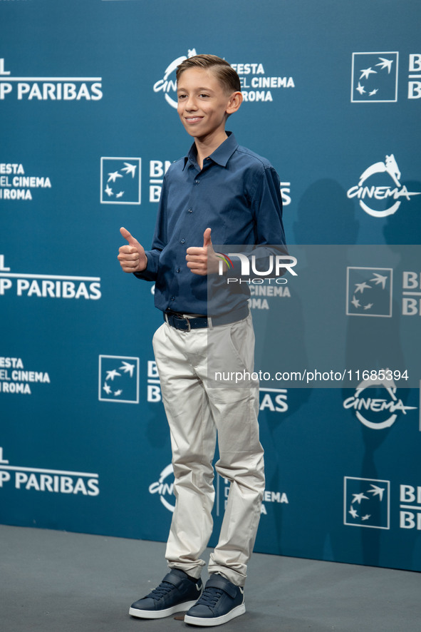 Christian Cervone attends the ''Il Treno Dei Bambini'' photocall during the 19th Rome Film Festival at Auditorium Parco Della Musica in Rome...