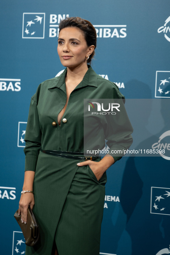 Serena Rossi attends the ''Il Treno Dei Bambini'' photocall during the 19th Rome Film Festival at Auditorium Parco Della Musica in Rome, Ita...