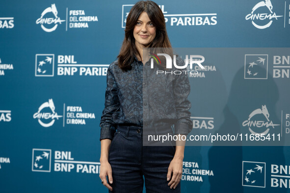 Barbara Ronchi attends the ''Il Treno Dei Bambini'' photocall during the 19th Rome Film Festival at Auditorium Parco Della Musica in Rome, I...