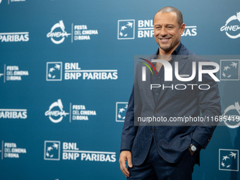 Stefano Accorsi attends the ''Il Treno Dei Bambini'' photocall during the 19th Rome Film Festival at Auditorium Parco Della Musica in Rome,...