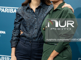 Barbara Ronchi and Serena Rossi attend the ''Il Treno Dei Bambini'' photocall during the 19th Rome Film Festival at Auditorium Parco Della M...